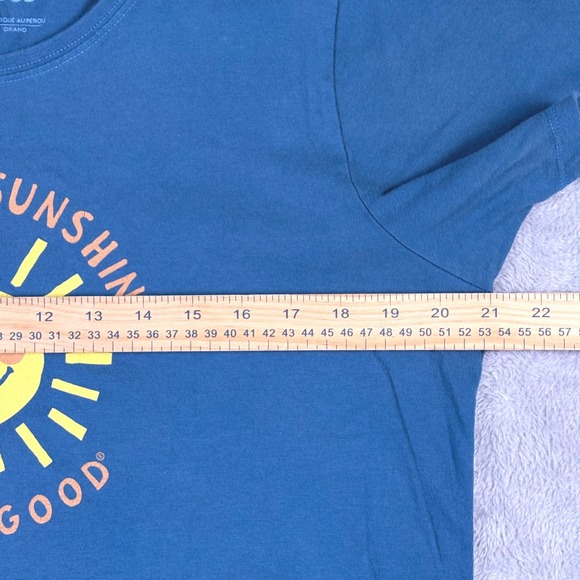 Life Is Good Womens Blue Good Day Sunshine Crusher Tee Graphic T-Shirt Large - Picture 7 of 11
